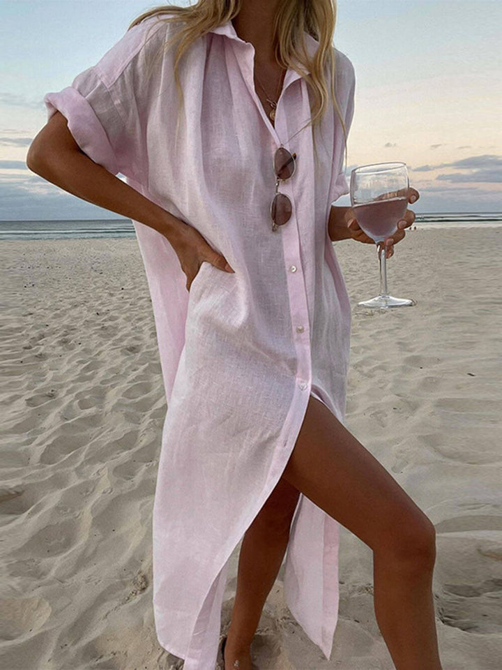 Women's Button-Down Maxi Shirt Dress