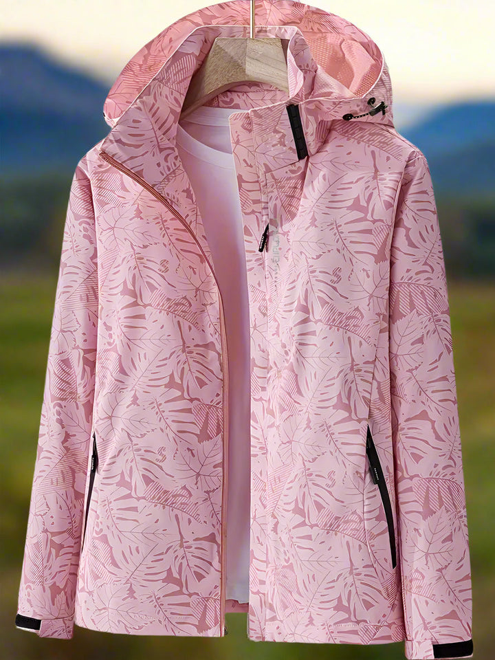 Women's Waterproof Rain Jacket with Hood and Zip Pockets