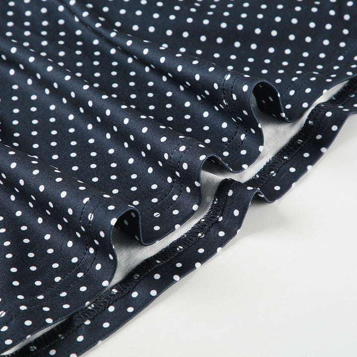 Women's Sleeveless Polka Dot Mini Dress with Fitted Waist