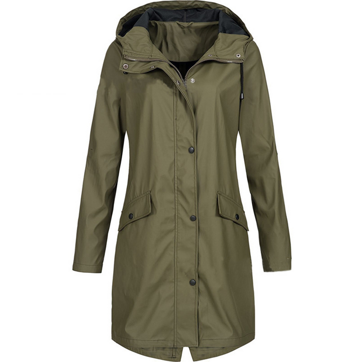 Women's Waterproof Hooded Rain Jacket with Lightweight Windproof Design