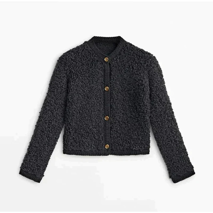 Women's Casual Button Front Teddy Fleece Jacket with Soft Texture