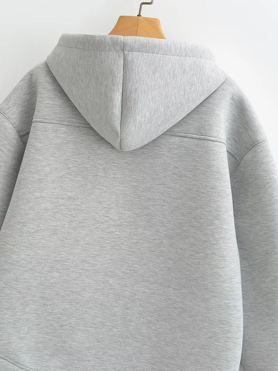 Women's Oversized Zip-Up Hoodie with Drawstring Hood and Pockets