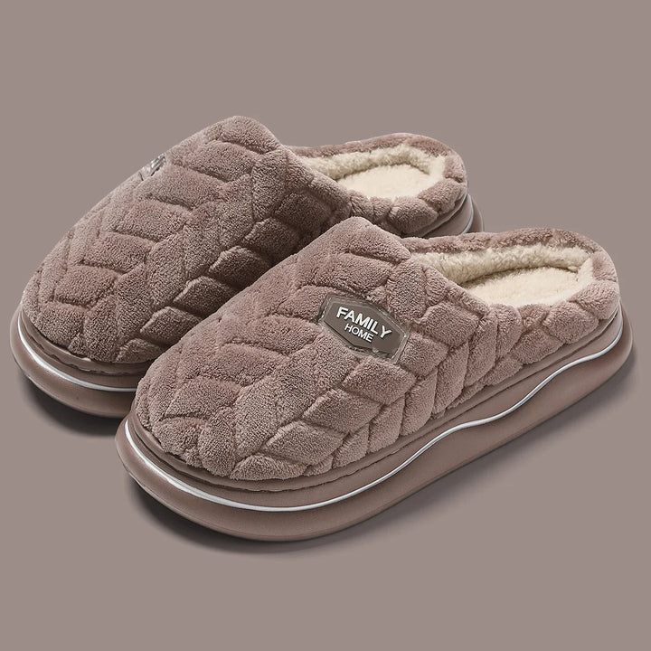Women's Quilted Indoor Slippers with Thick Sole and Warm Plush Lining