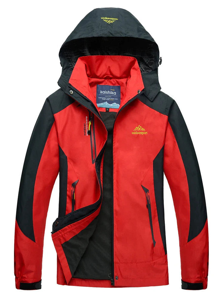 Women's Waterproof Windbreaker Jacket with Sporty Hooded Design