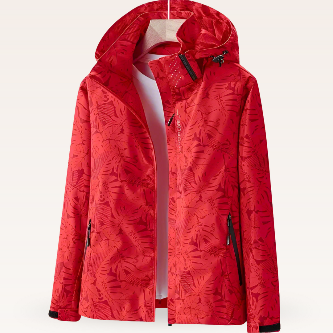 Women's Waterproof Rain Jacket with Hood and Zip Pockets