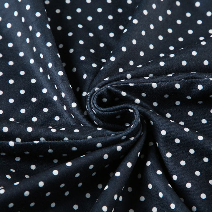 Women's Sleeveless Polka Dot Mini Dress with Fitted Waist