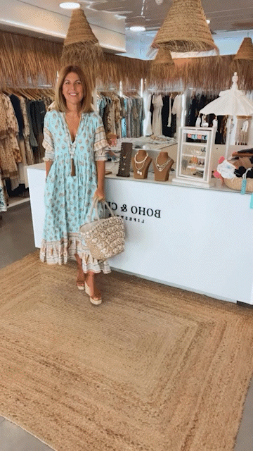 Women's Spring Maxi Dress with V-neck