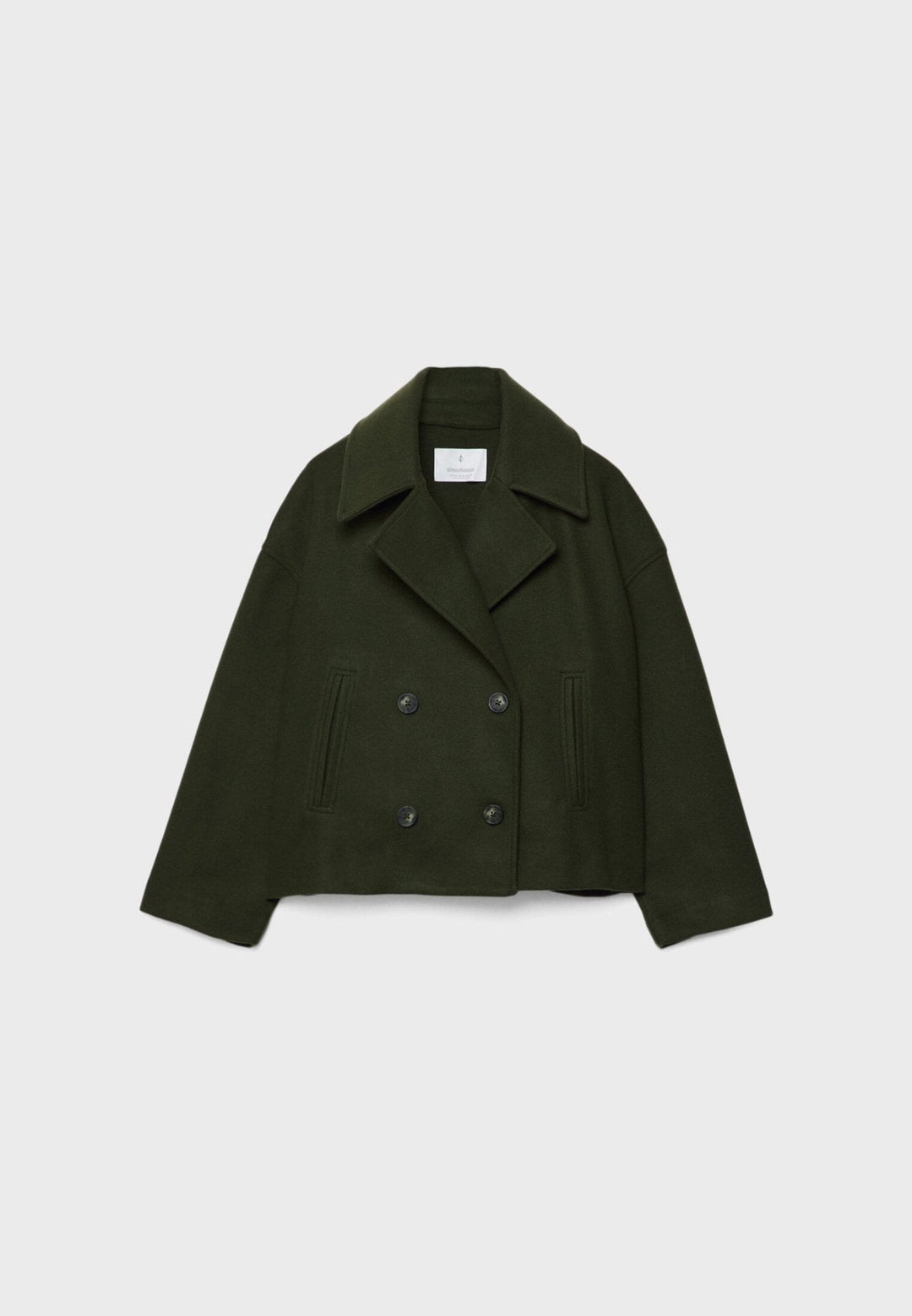 Women's Short Double-Breasted Winter Jacket with Wide Lapels