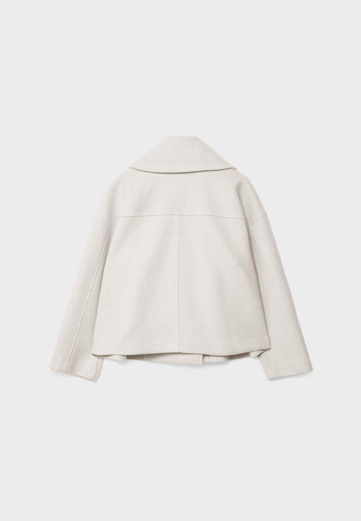 Women's Short Double-Breasted Winter Jacket with Wide Lapels