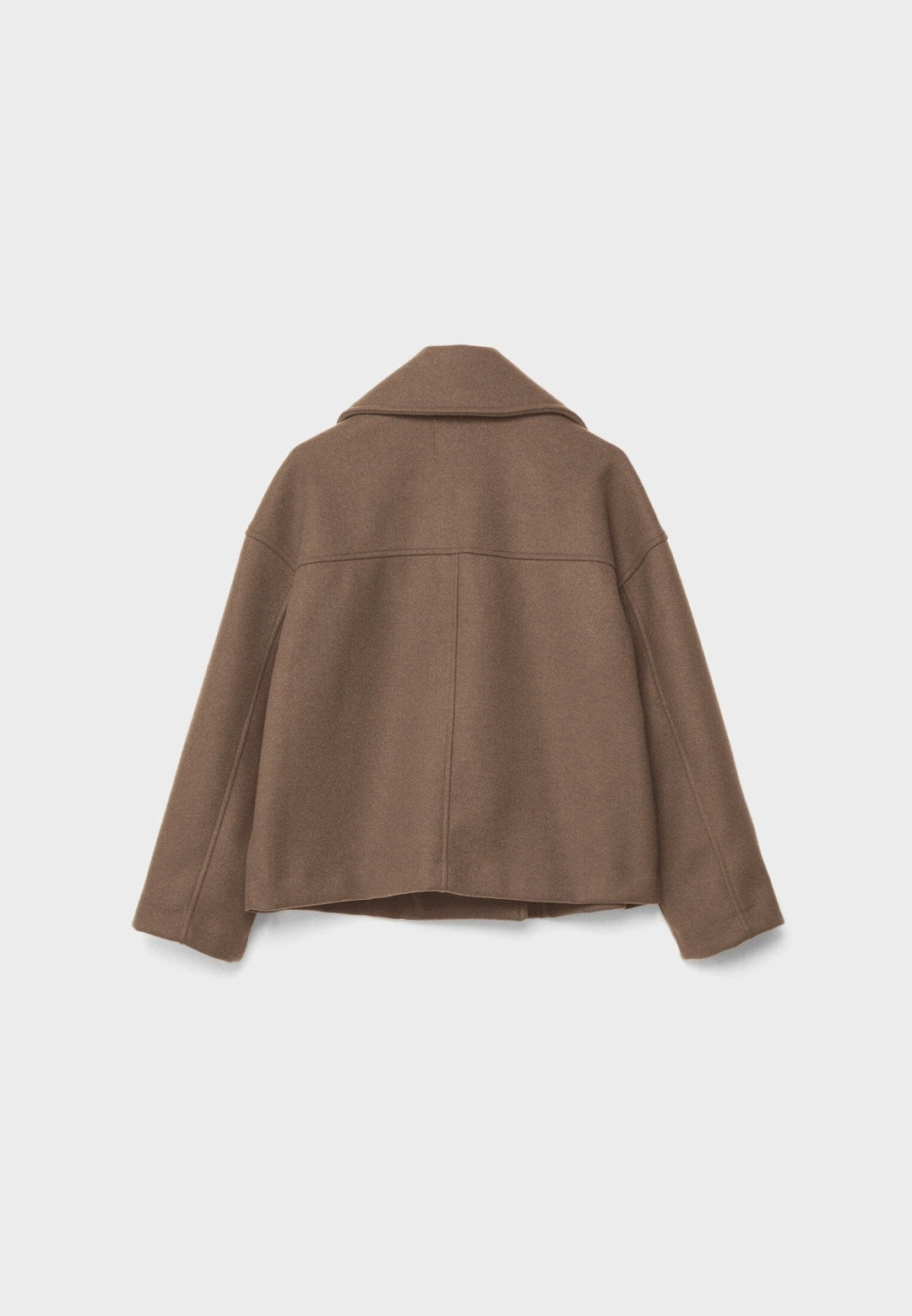 Women's Short Double-Breasted Winter Jacket with Wide Lapels