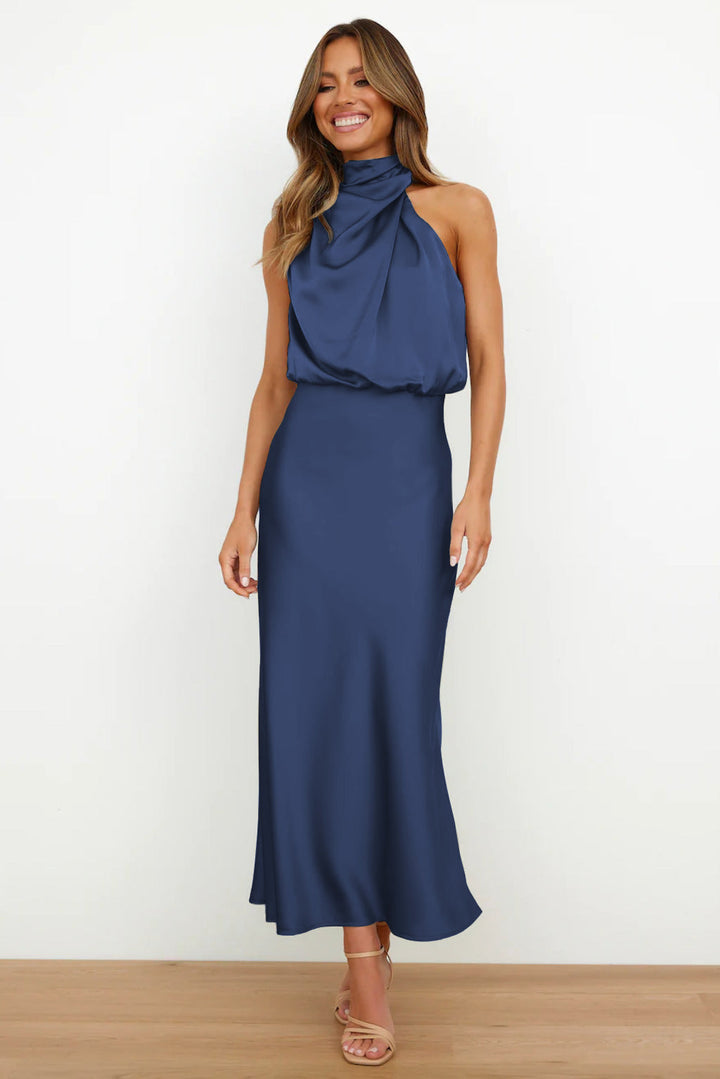 Women's Elegant Halter Neck Maxi Dress