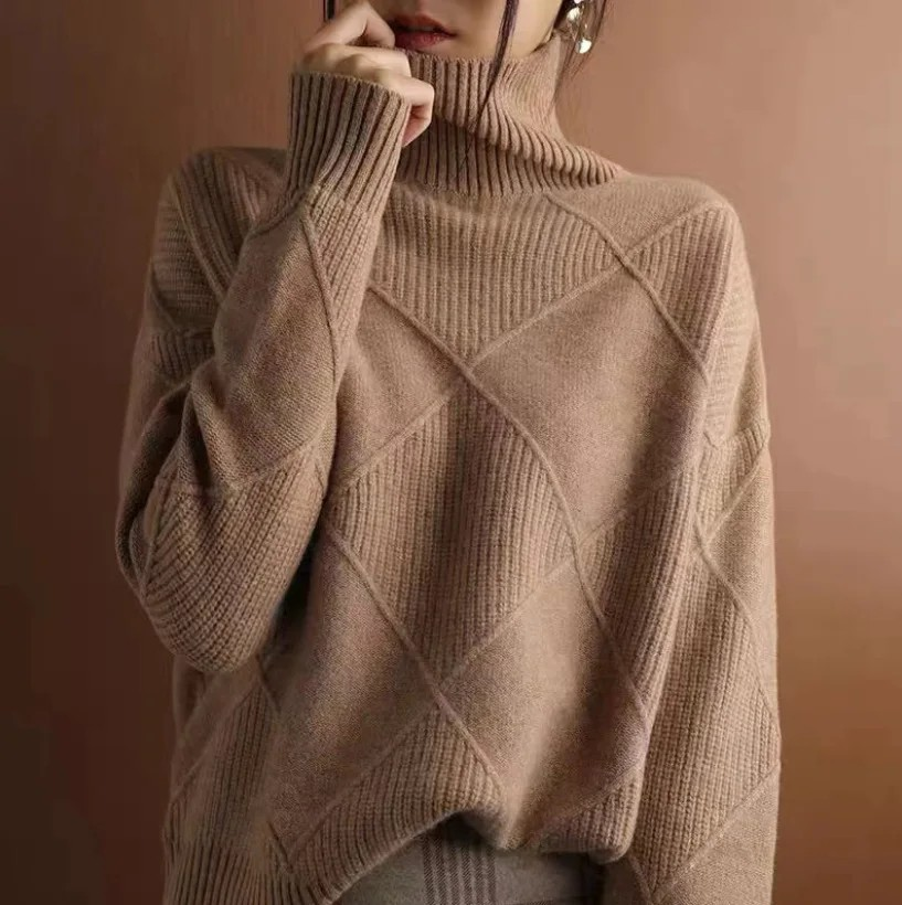 Sophie™ | Textured Turtleneck Knit Sweater