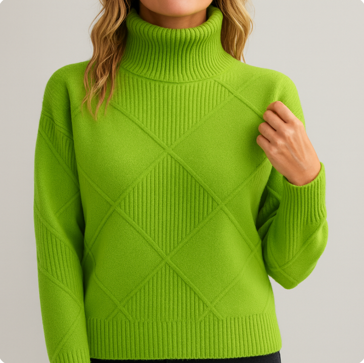 Sophie™ | Textured Turtleneck Knit Sweater