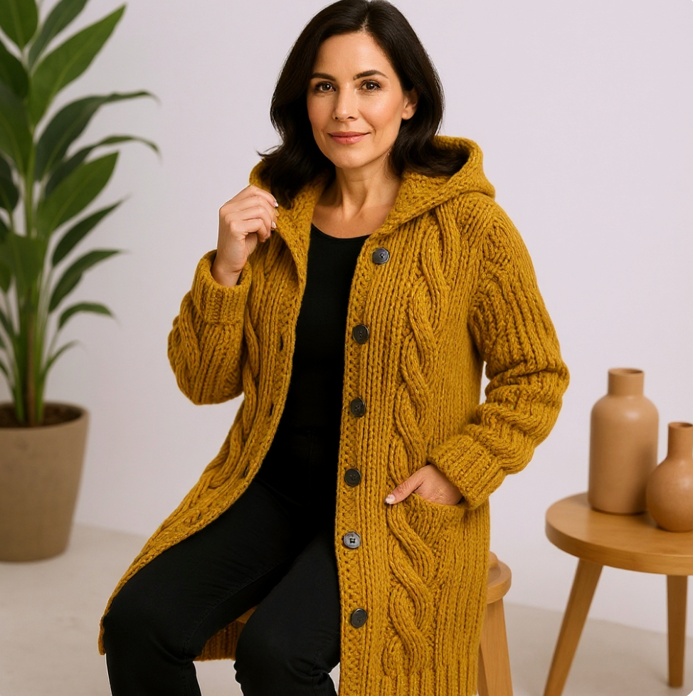 Karin | Elegant cosy coat with tummy coverage