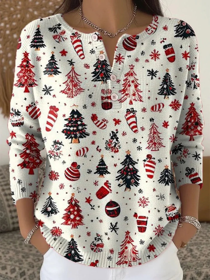 Hallie | Christmas jumper with buttons