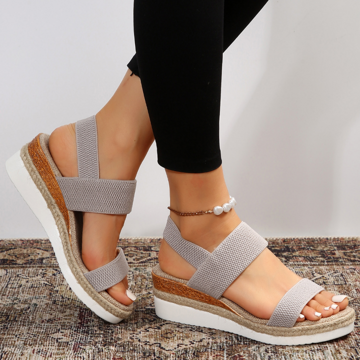 Women's Platform Strap Sandals with Cushioned Sole