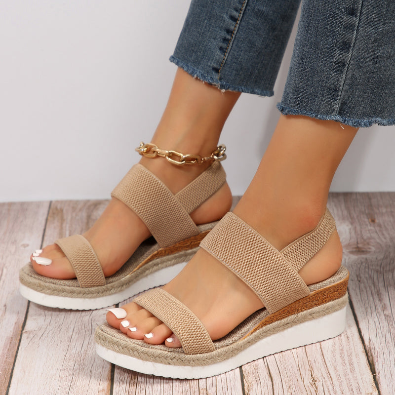 Women's Platform Strap Sandals with Cushioned Sole
